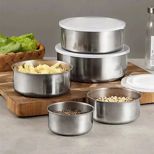 Stainless Steel Bowls (Pack of 5) | Food Storage, Cooking & Serving Bowls | Durable & Rust-Resistant Kitchen Set